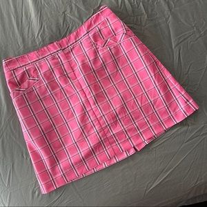Izod XFG Stretch Pink Plaid Golf Skort Size 2